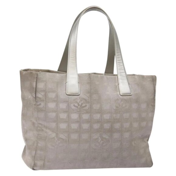 CHANEL New Travel Line Tote Bag Nylon Gray CC Auth bs28663 - Picture 1 of 16
